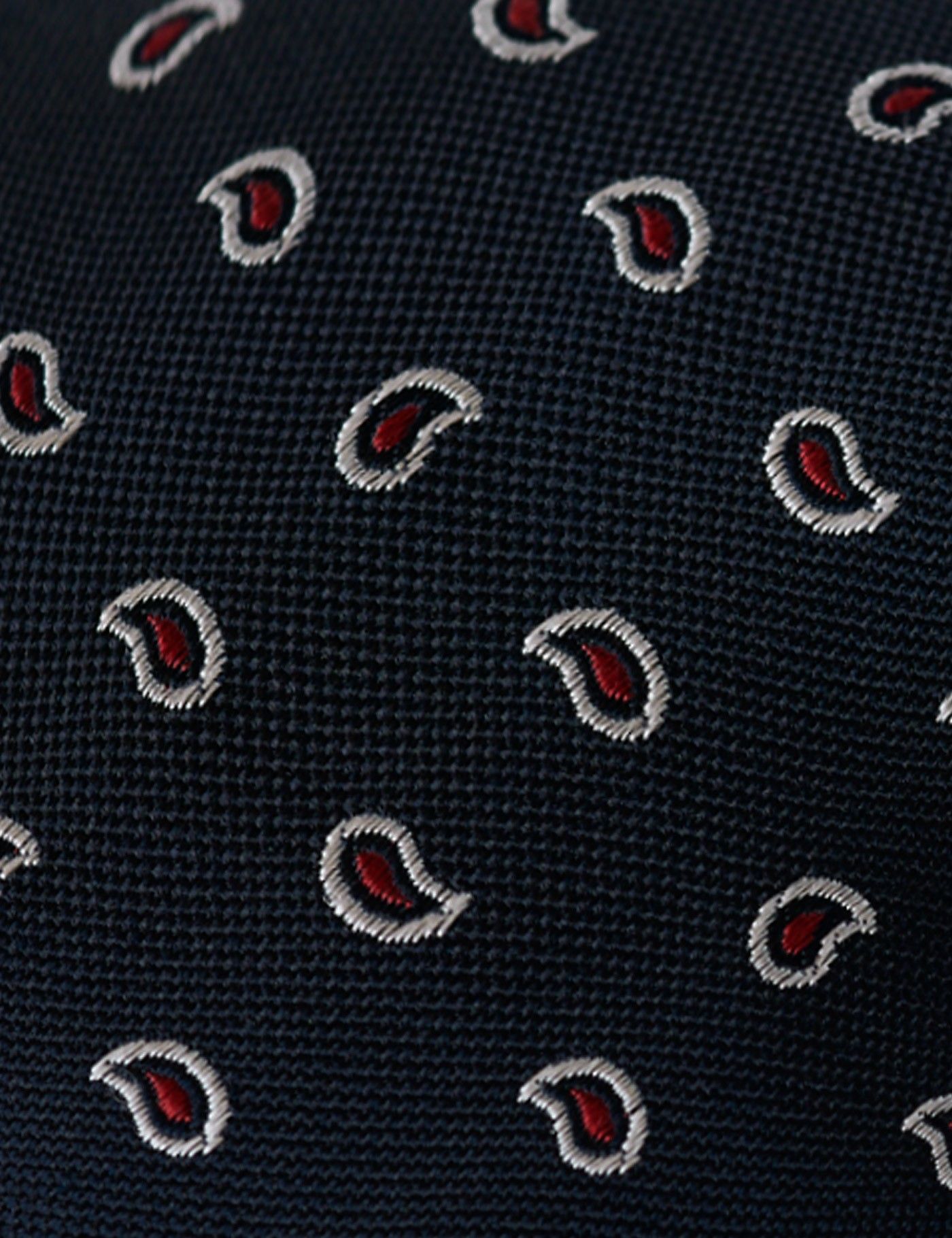 Navy & Red Micro Paisley Tie - 100% Silk-preview