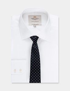 Navy & Yellow Micro Paisley Tie - 100% Silk-preview2