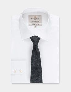 Blue Knit Tie - 100% Linen-preview2