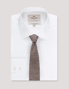 Taupe Knit Tie - 100% Linen-preview2
