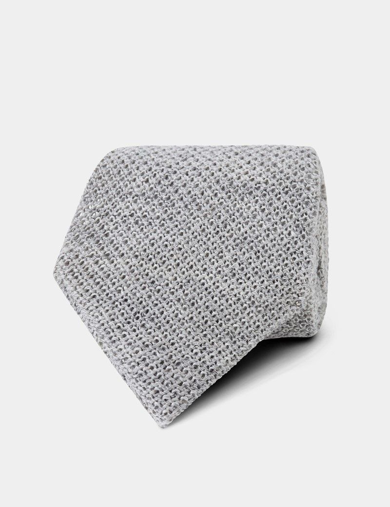 Light Grey Knit Tie