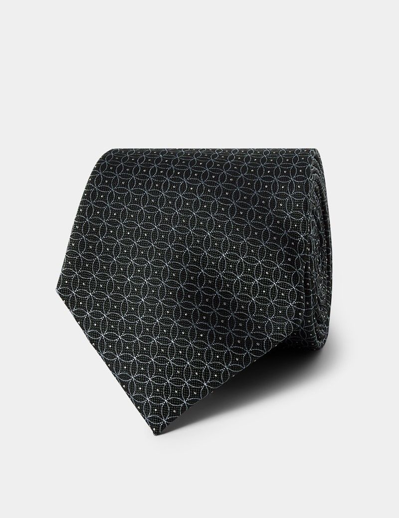 Forest Green Geo Circle Tie