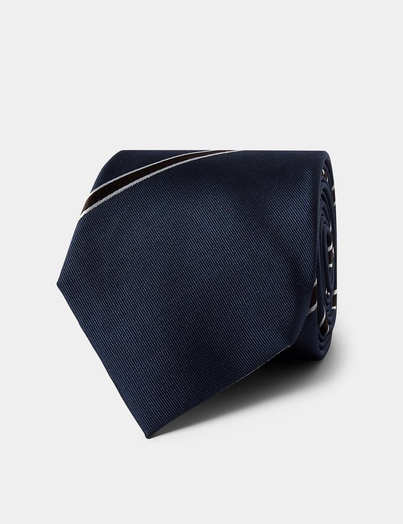 Marine Blue Stripe Tie