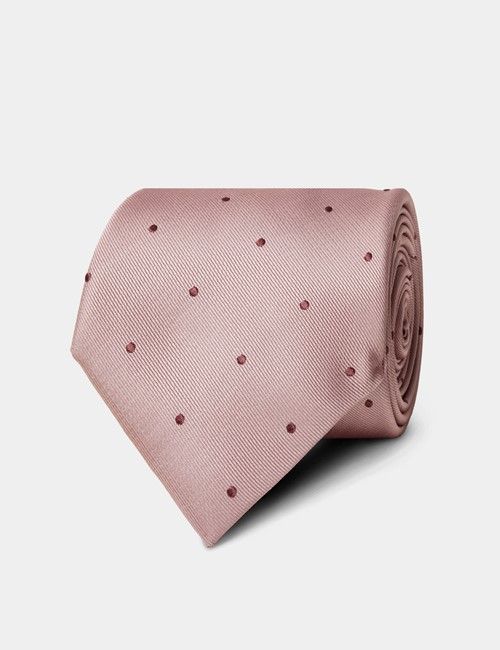 Fitted Slim Blue & Pink Butcher Stripe Non-Iron Shirt - Contrast Detail