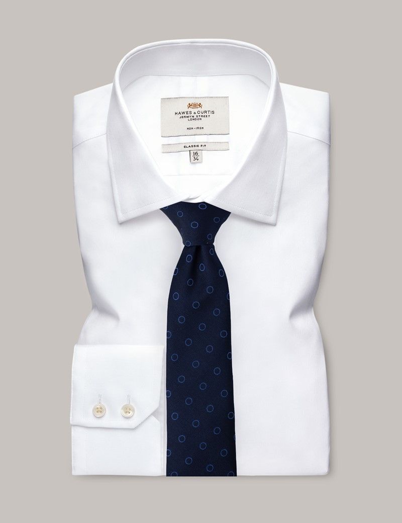 Men's Navy Geometric Circles Tie | Hawes & Curtis