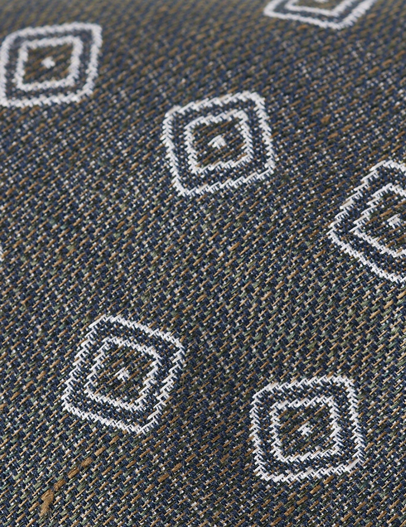 Olive Green Square Geo Italian Cotton Blend Tie - 1913 Collection-preview