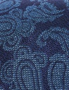Navy Paisley Italian Silk Tie - 1913 Collection