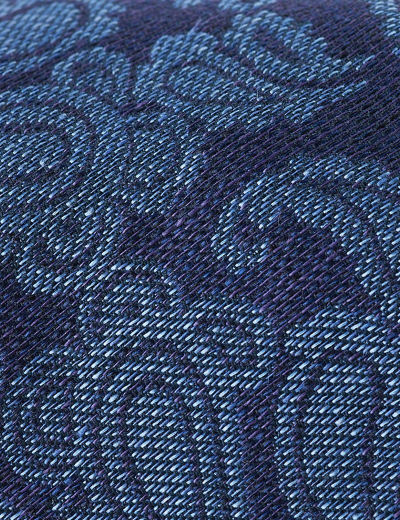 Navy Paisley Italian Silk Tie - 1913 Collection-preview