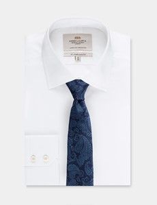 Navy Paisley Italian Silk Tie - 1913 Collection