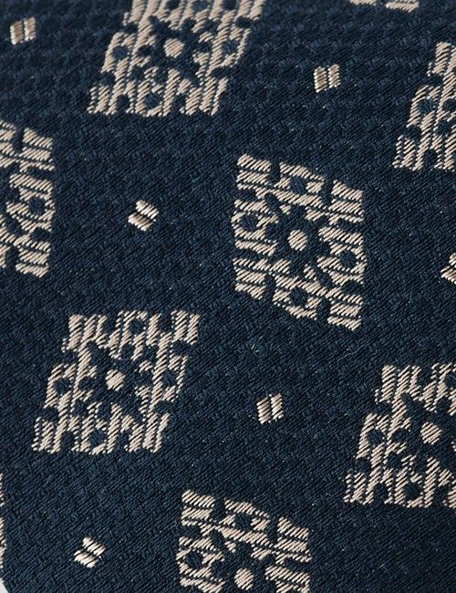 Navy Diamond Geo Italian Cotton Tie - 1913 Collection-preview