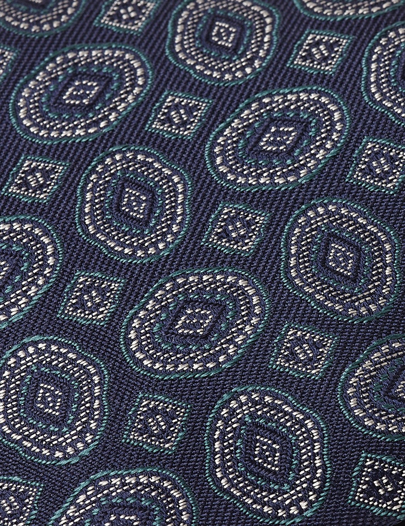 Navy & Green Medallion 1913 Tie-preview