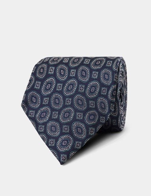 Navy & Green Medallion 1913 Tie