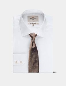 Taupe Flower Medallion 1913 Tie