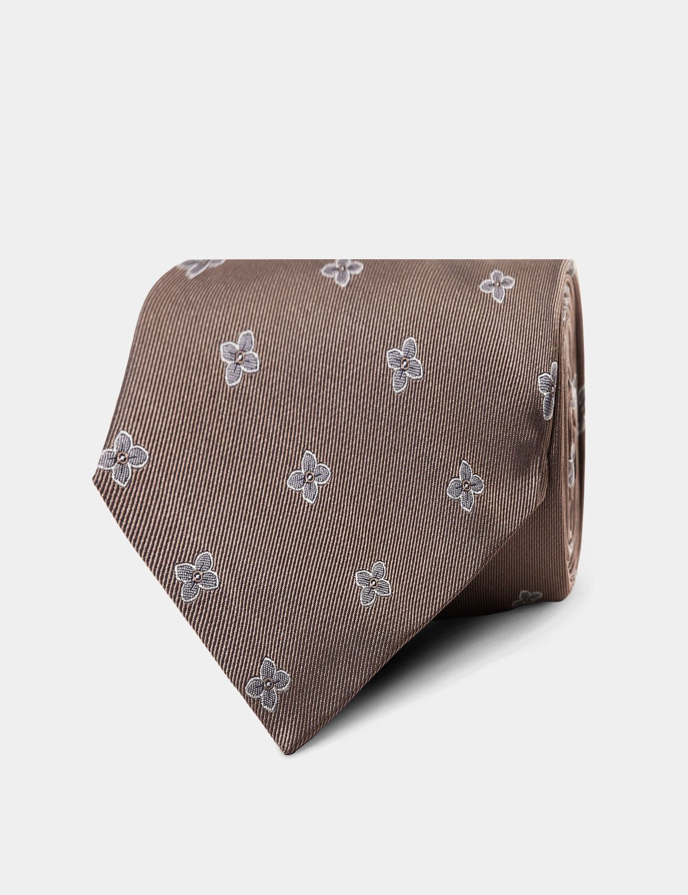Taupe Flower Medallion 1913 Tie