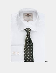 Green Jacquard Flower 1913 Tie