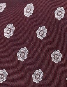 Burgundy Jacquard Flower 1913 Tie