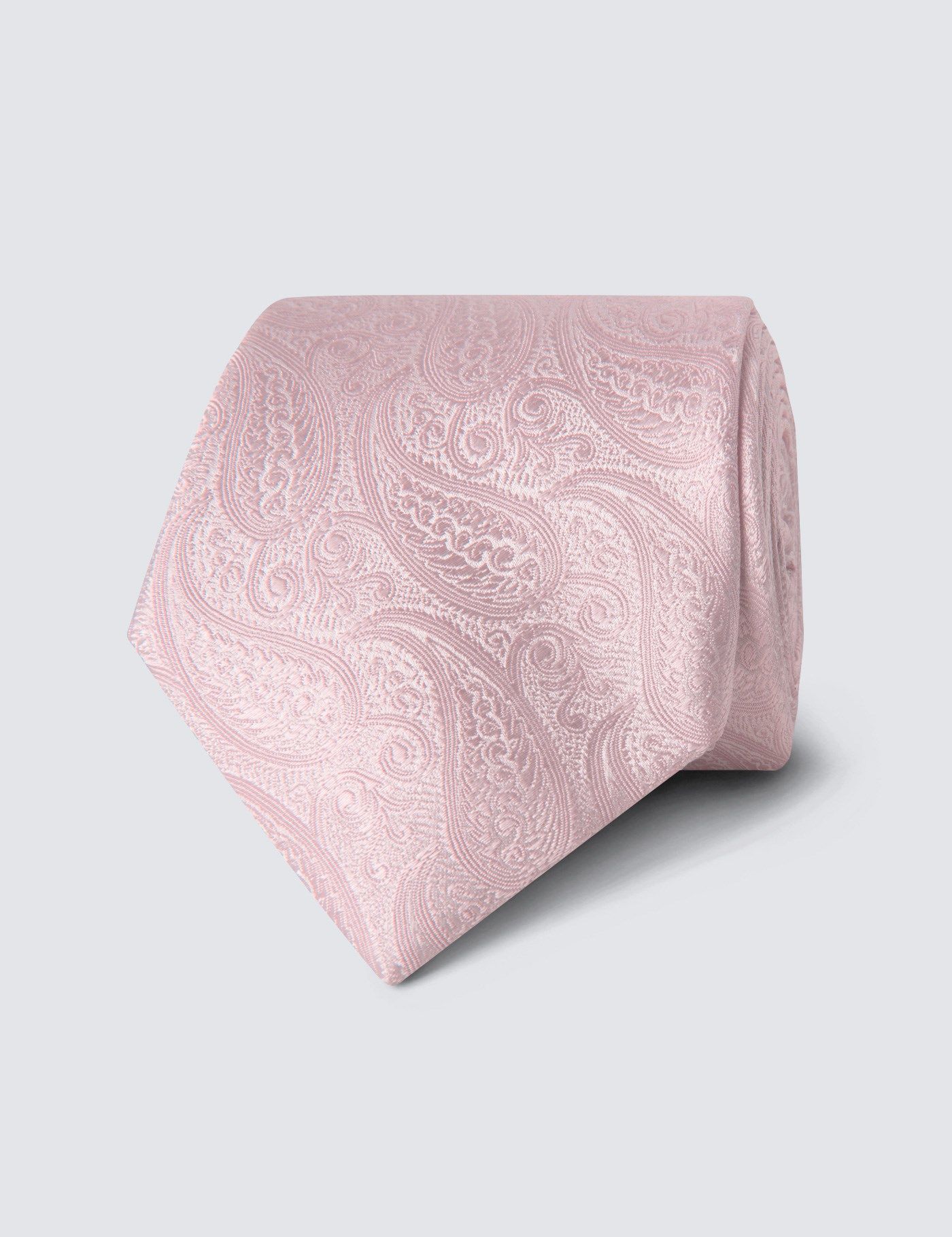 Men's Light Pink Paisley Tie 100 Silk Hawes & Curtis