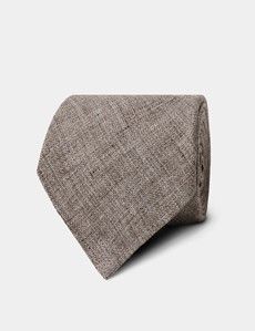 Light Brown 1913 Mélange Linen Tie