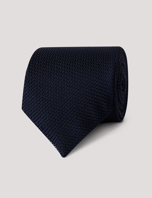 Navy Grenadine Italian Silk Tie - 1913 Collection