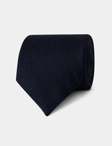 Navy Grenadine Italian Silk Tie - 1913 Collection