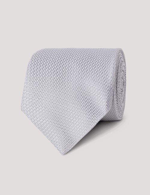 Silver Grenadine Italian Silk Tie - 1913 Collection