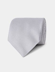 Silver Grenadine Italian Silk Tie - 1913 Collection