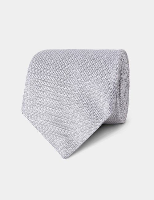 Silver Grenadine Italian Silk Tie - 1913 Collection