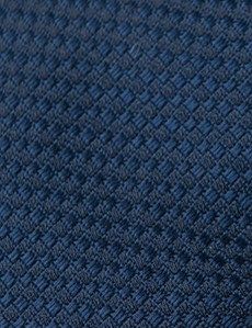 Men's Navy Textured Plain Tie - 100% Silk | Hawes & Curtis