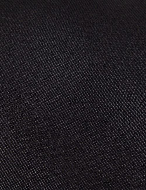 Black Plain Repp Tie - 100% Silk-preview