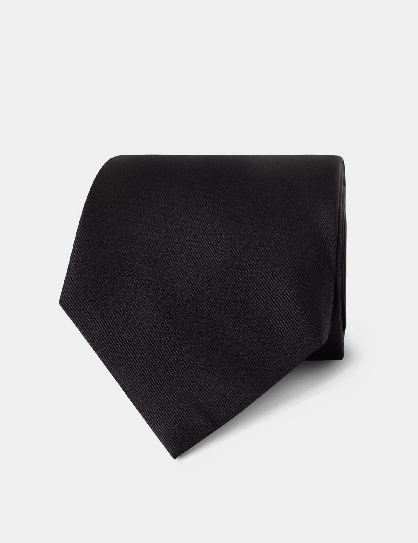 Plain Black Repp Tie