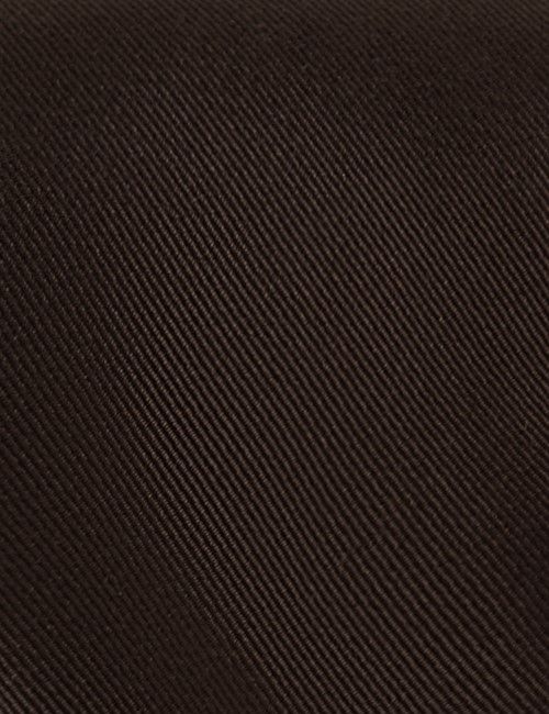 Chocolate Plain Repp Tie - 100% Silk-preview