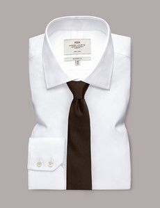 Chocolate Plain Repp Tie - 100% Silk-preview2
