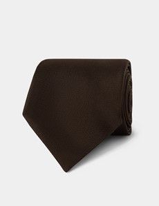 Plain Chocolate Repp Tie