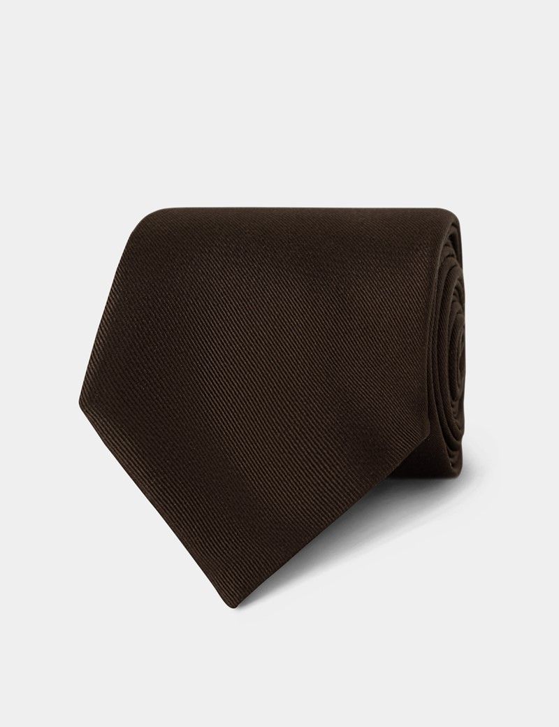 Plain Chocolate Repp Tie