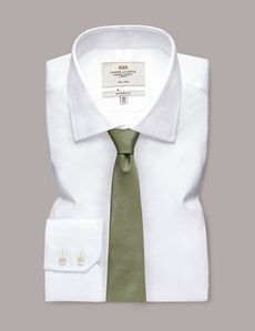Sage Green Plain Repp Tie - 100% Silk-preview2