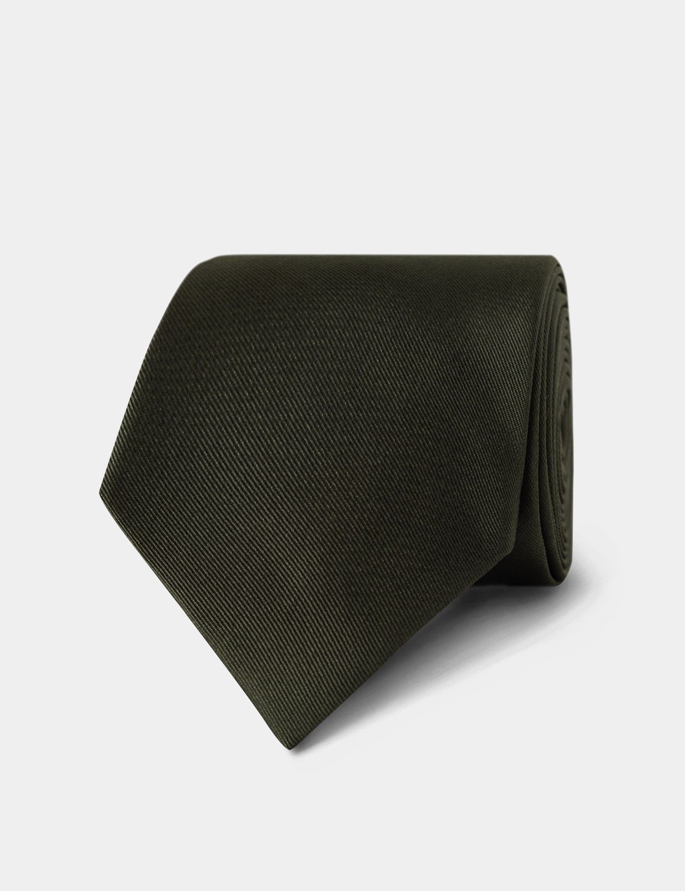Plain Dark Green Repp Tie