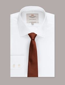 Rust Plain Repp Tie - 100% Silk-preview2