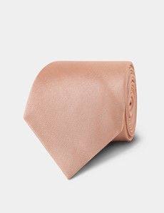 Plain Peach Repp Tie