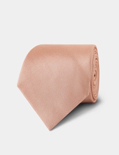 Peach Plain Repp Pocket Square