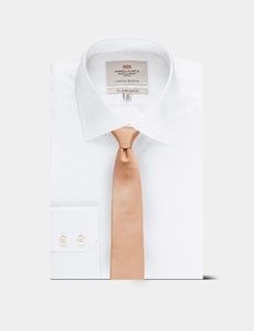 Plain Peach Repp Tie