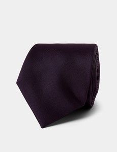Plain Plum Repp Tie