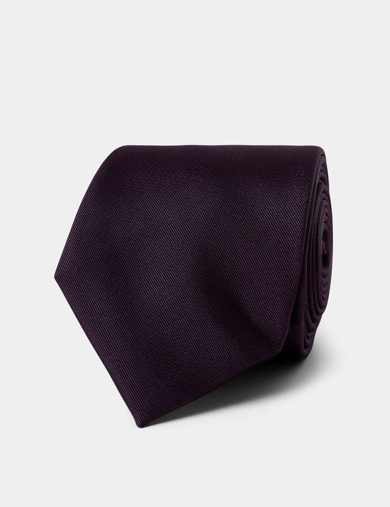 Plain Plum Repp Tie