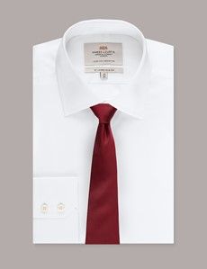 Red Plain Repp Tie - 100% Silk-preview2
