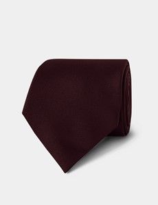 Plain Burgundy Repp Tie