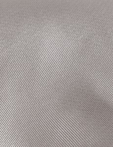 Silver Plain Repp Tie - 100% Silk-preview1