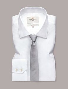 Silver Plain Repp Tie - 100% Silk-preview2