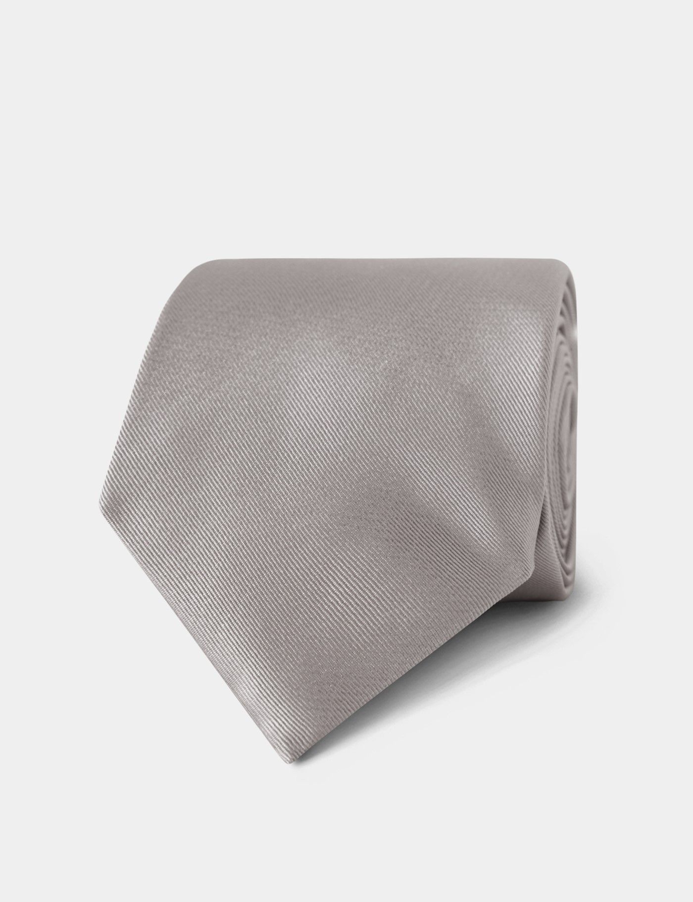 Plain Silver Repp Tie
