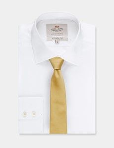 Yellow Plain Repp Tie - 100% Silk-preview2