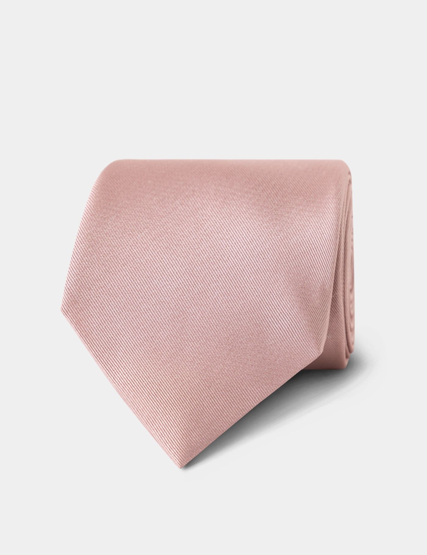 Plain Dusky Pink Repp Tie