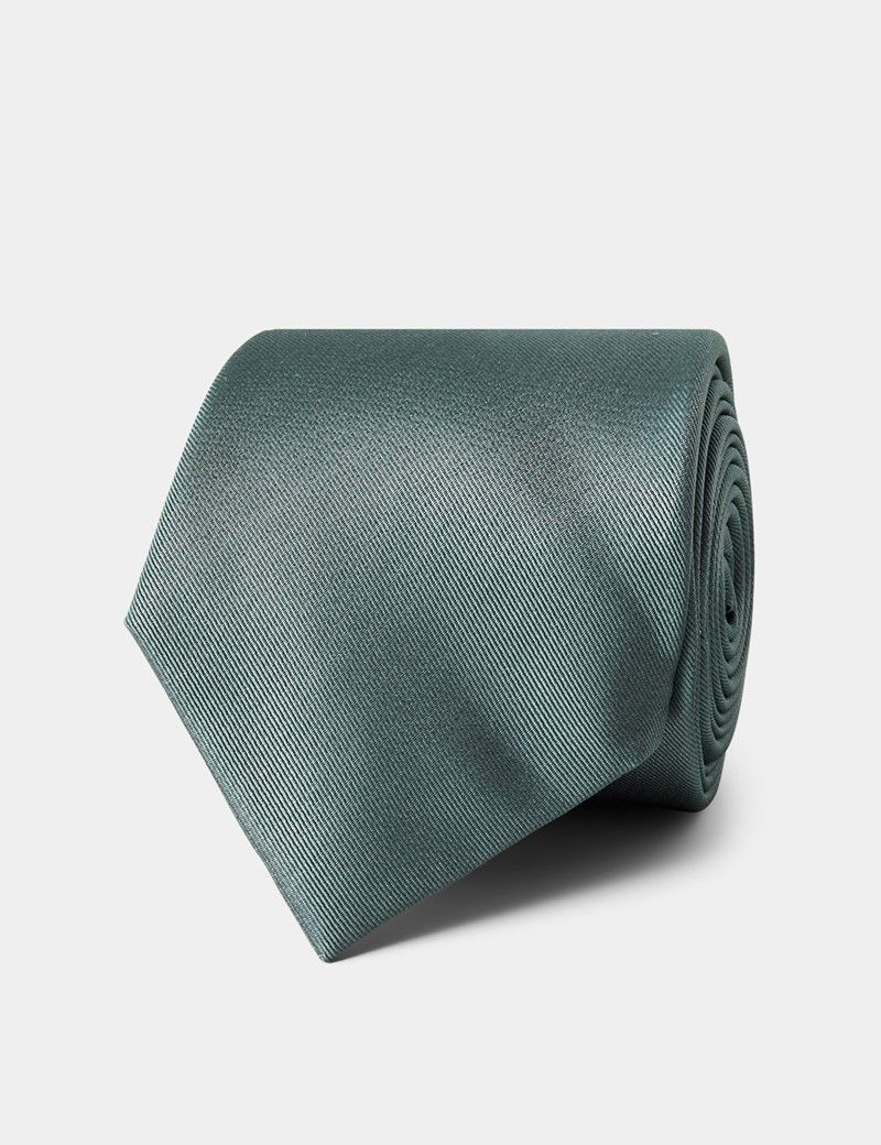 Plain Mint Green Repp Tie